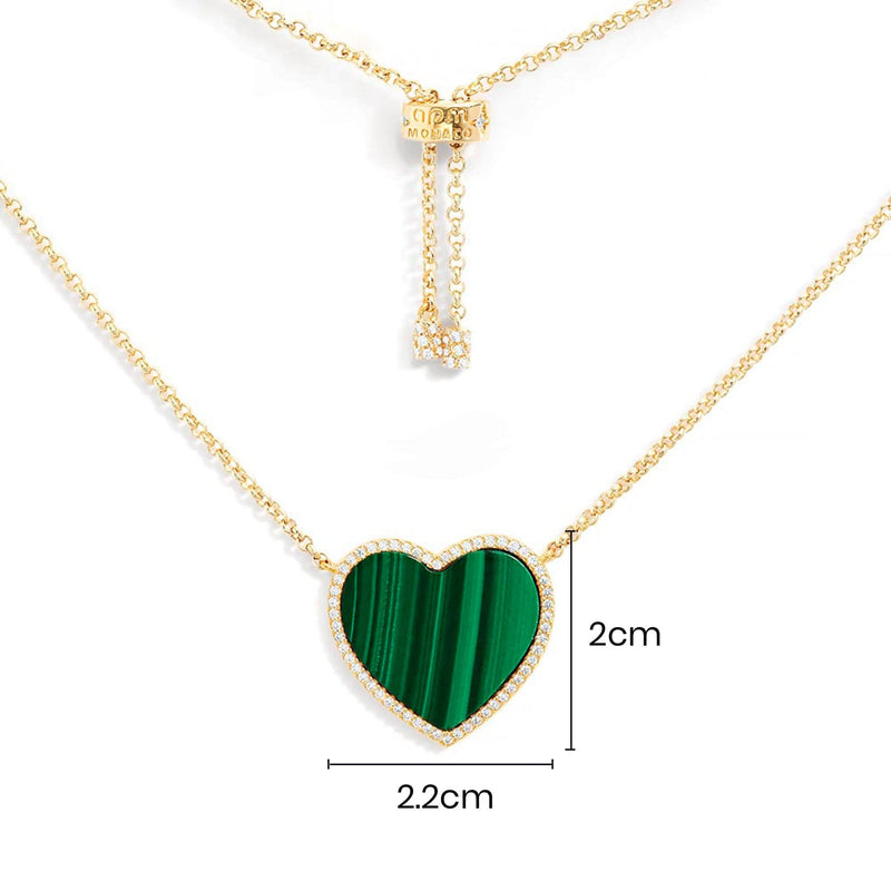 Malachite Heart Adjustable Necklace