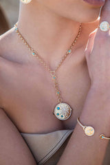 APM Monaco Embellished Météorites Y-drop Adjustable Necklace in Yellow Gold