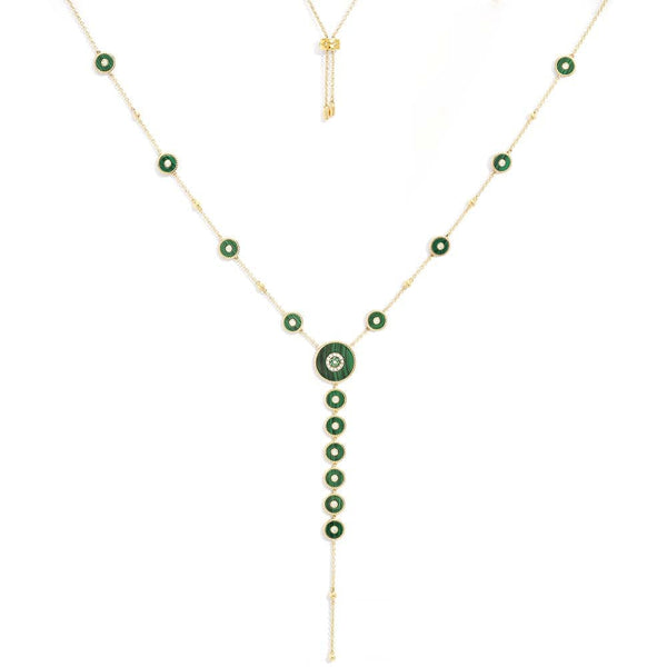 Malachite Y-Drop Adjustable Necklace