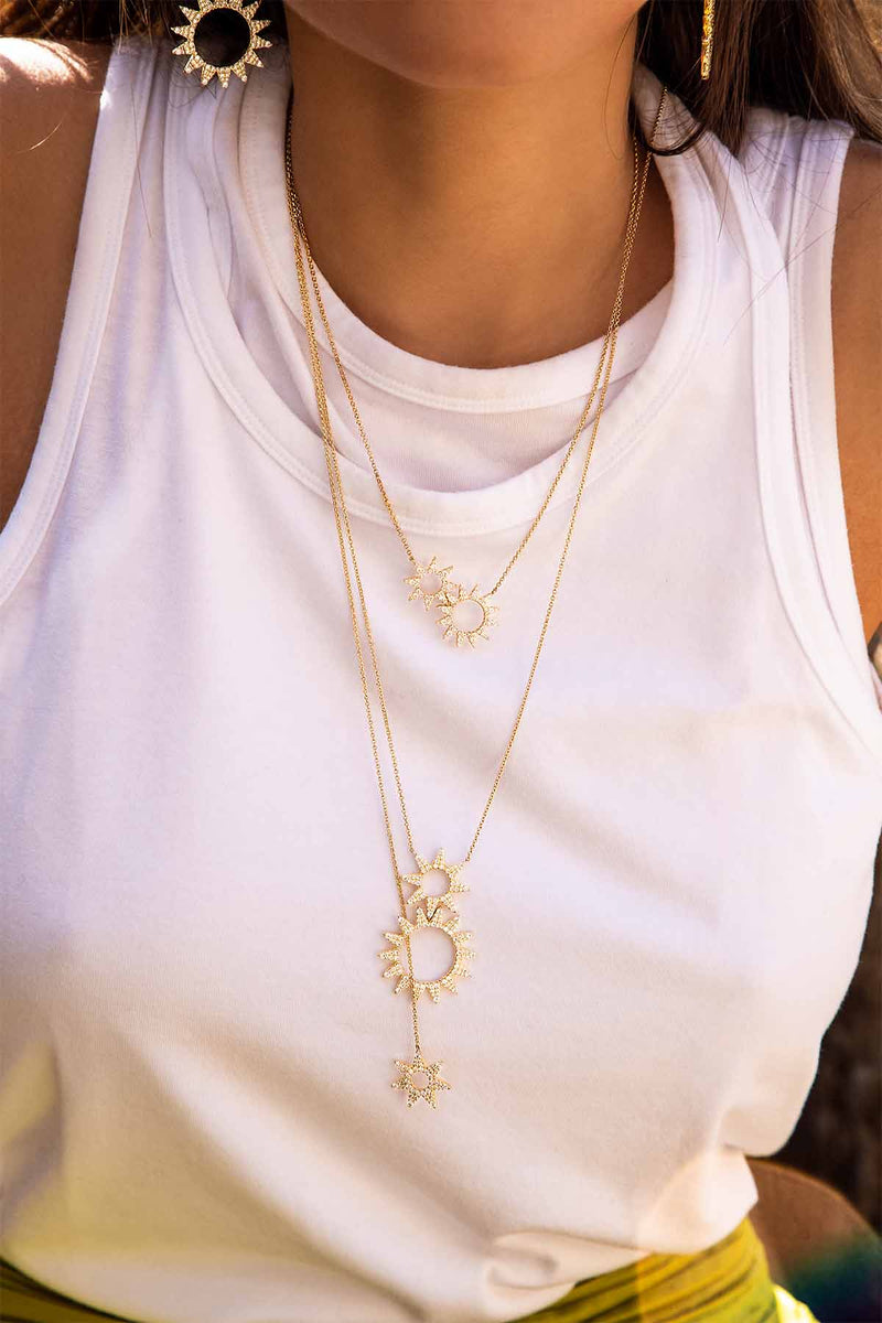 APM Monaco Sun Adjustable Necklace in Yellow Gold