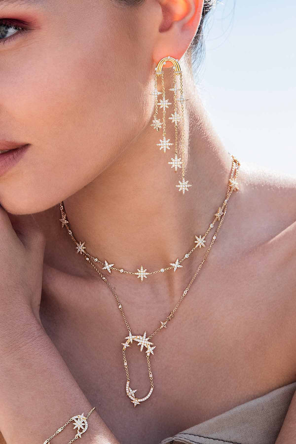 APM Monaco Météorites Adjustable Necklace in Yellow Gold