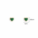 Malachite Heart Stud Earrings