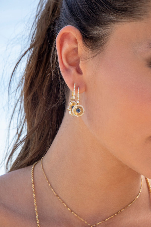 APM Monaco Asymmetric Lucky Eye & Hamsa Earrings