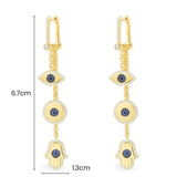 Lucky Eye & Hamsa Drop Earrings