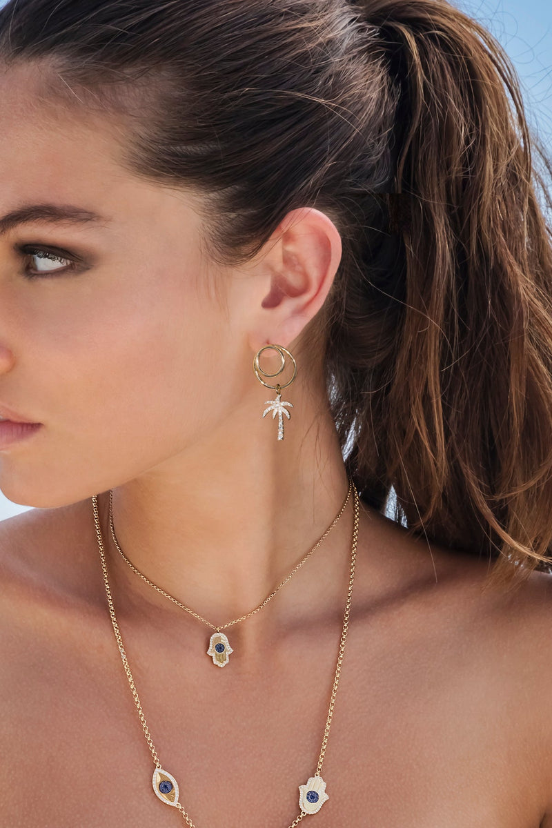 APM Monaco Asymmetric Palm Tree & Starfish Earrings