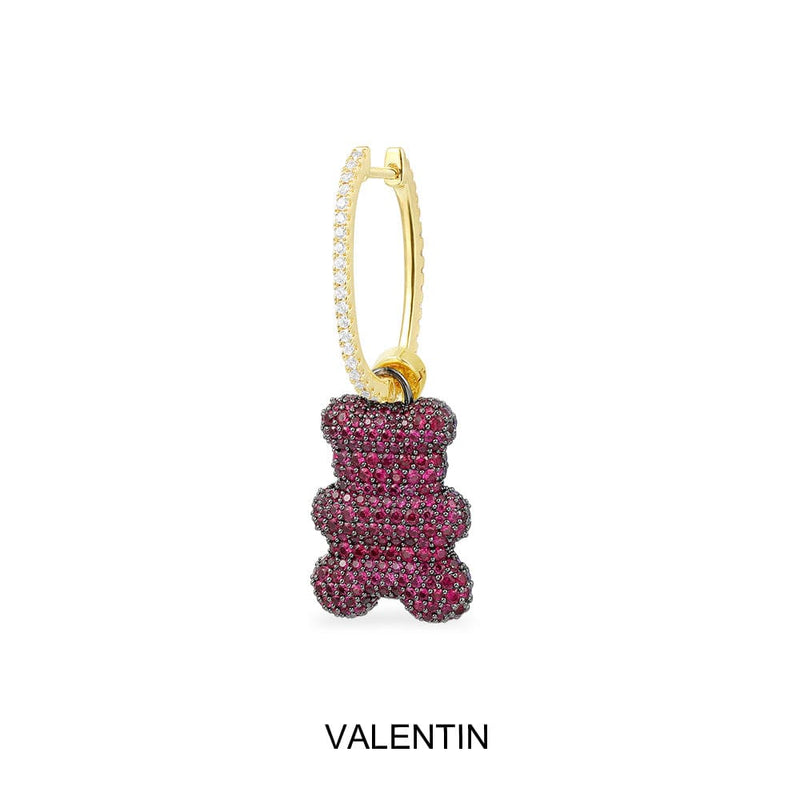 Single Valentin Yummy Bear (CLIPPABLE) Hoop Earring