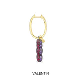 Single Valentin Yummy Bear (CLIPPABLE) Hoop Earring