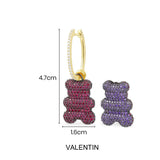 Single Valentin Yummy Bear (CLIPPABLE) Hoop Earring