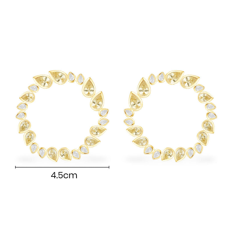 White & Yellow Sun Earrings