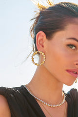 White & Yellow Sun Earrings APM Monaco