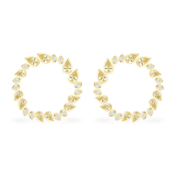 White & Yellow Sun Earrings