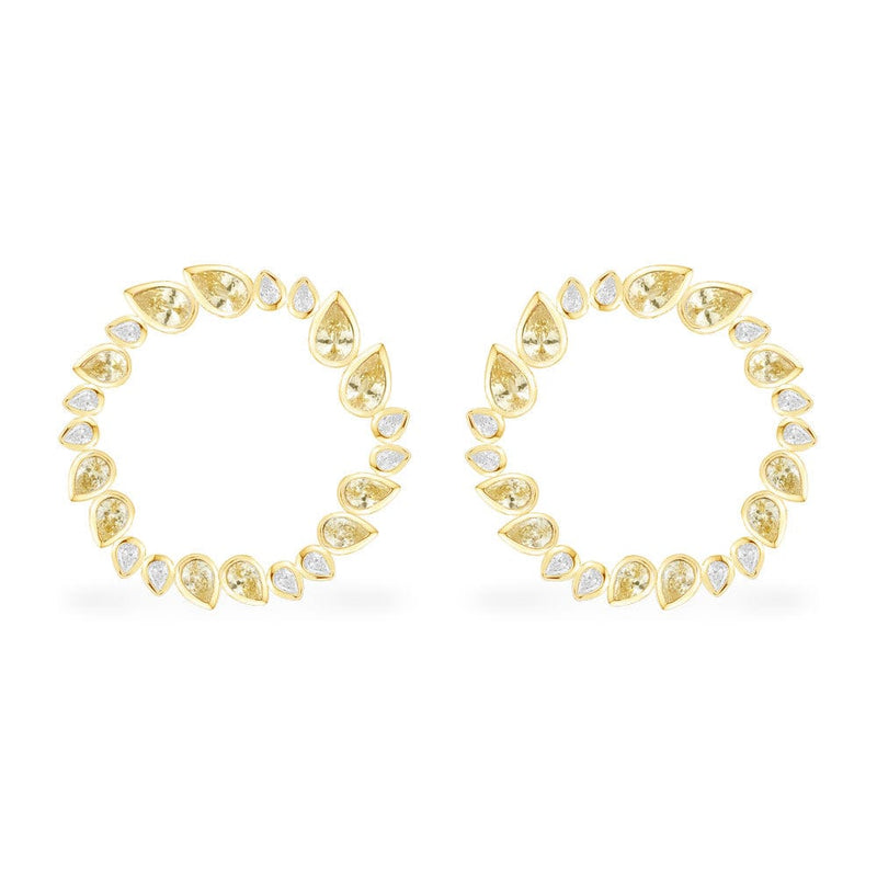 White & Yellow Sun Earrings