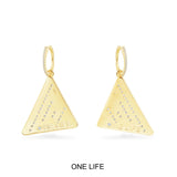 ONE LIFE Morse Code Triangle Earrings