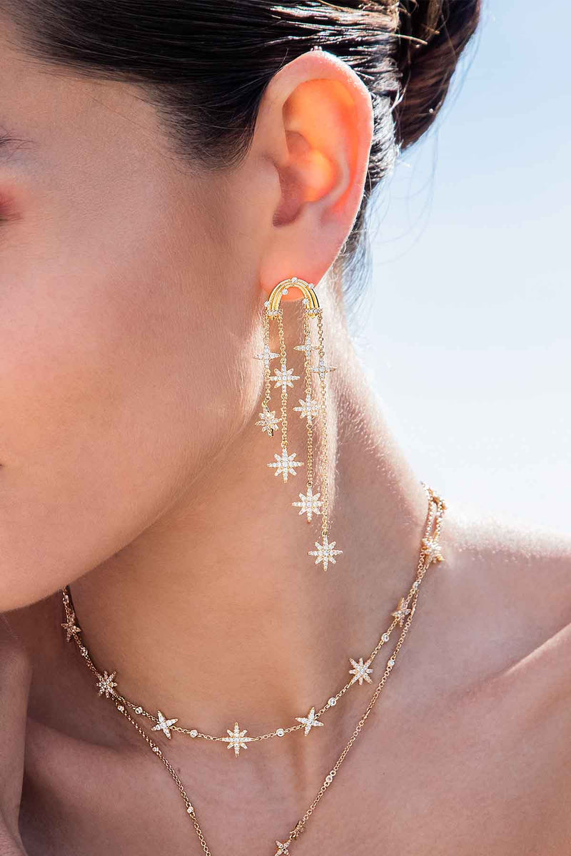 APM Monaco Météorites Drop Earrings in Yellow Gold