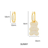 Sunny Yummy Bear (Clippable) Asymmetric Hoop Earrings