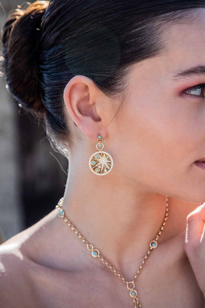 APM Monaco Embellished Météorites Earrings in Yellow Gold