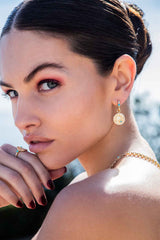 APM Monaco Embellished Météorites Hoop Earrings in Yellow Gold