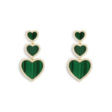 Malachite Heart Earrings