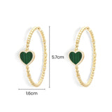 Malachite Heart Hoop Earrings