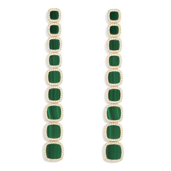 Long Malachite Earrings