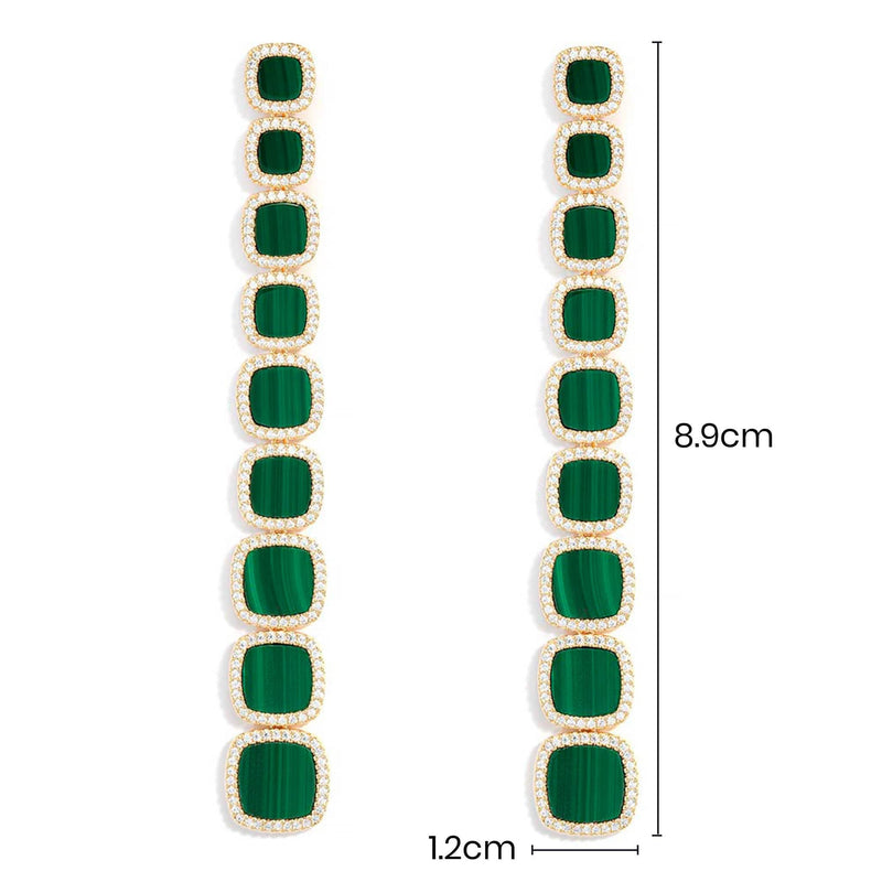 Long Malachite Earrings