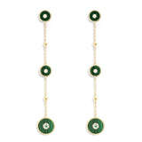 Long Malachite Chain Earrings