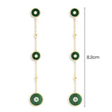 Long Malachite Chain Earrings