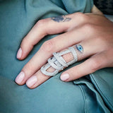 Statement Articulated Ring - White Silver