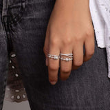 APM Monaco Double Ring with Sliding Hoops in white silver