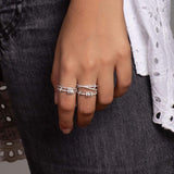 APM Monaco Triple Ring with Sliding Hoops in white silver