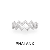 Up And Down Phalanx Ring - White Silver