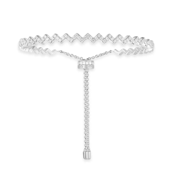 Up And Down Adjustable Bracelet - White Silver