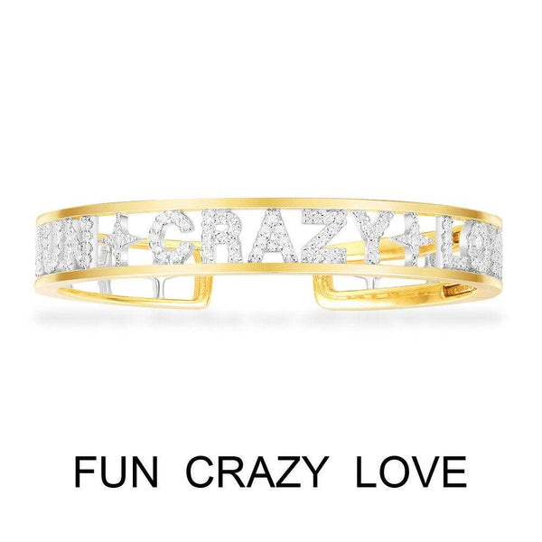 FUN CRAZY LOVE Open Cuff - Yellow Silver