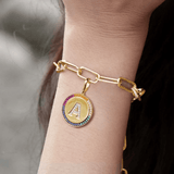 APM Monaco Chain Bracelet With Sliding Ring in yellow silver