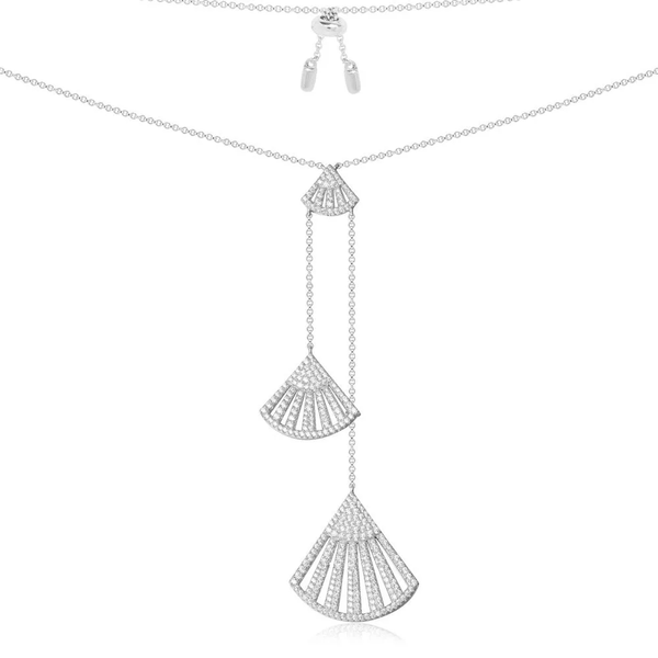 Flamenco Adjustable Necklace - White Silver