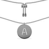 Alphabet Adjustable Necklace - Dark Grey Silver