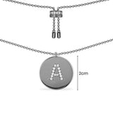 Alphabet Adjustable Necklace - Dark Grey Silver