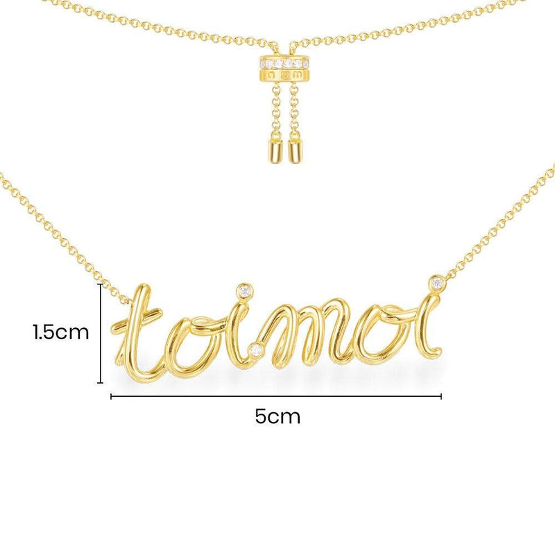 Toi Moi Adjustable Necklace - Yellow Silver