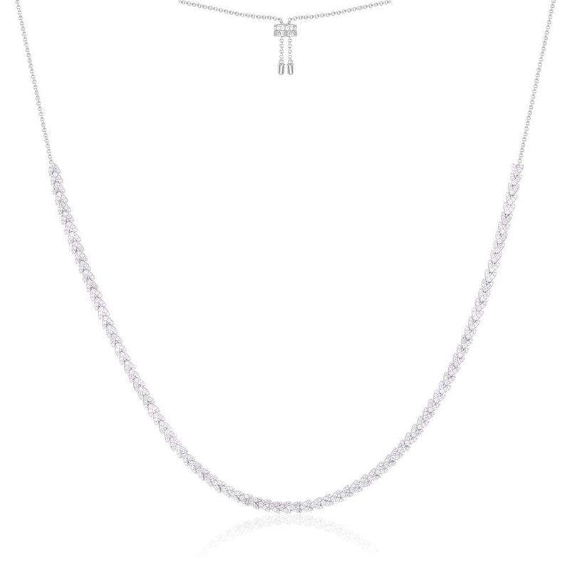 Silver Couture Adjustable Necklace - White Silver