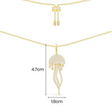 Jellyfish Adjustable Necklace - Yellow Silver