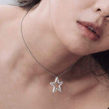 White Star Adjustable Necklace - White Silver