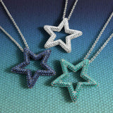 White Star Adjustable Necklace - White Silver