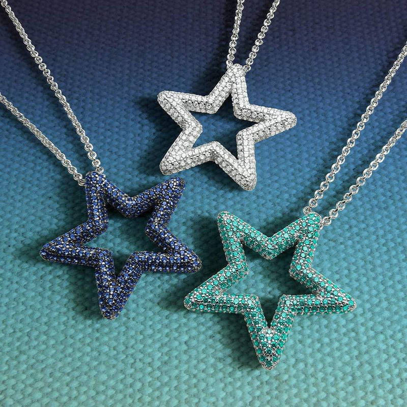 White Star Adjustable Necklace - White Silver