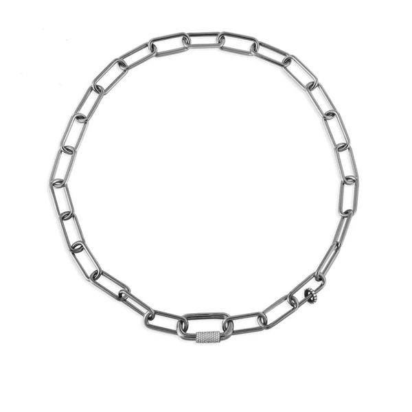 Chain Necklace - Dark Grey Silver