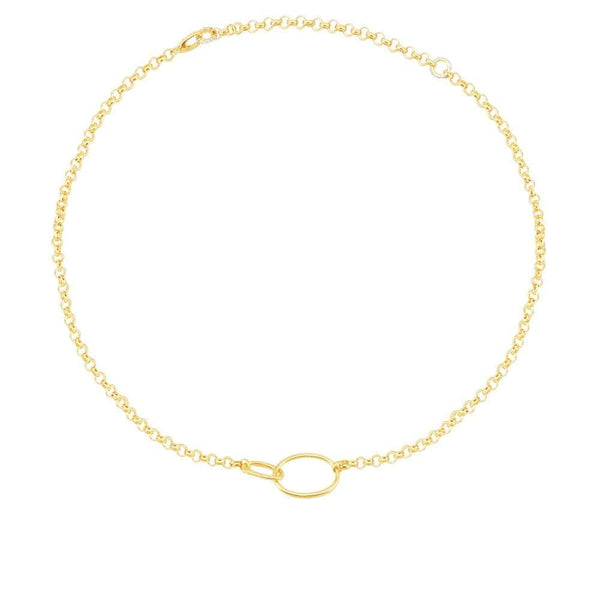 Long Intertwined Hoops Necklace - Yellow Silver