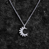 Moon Necklace - White Silver