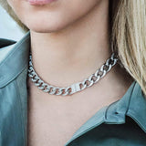 APM Monaco White Chain Necklace in white silver