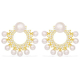 Sun Ear Jackets With Pearls - Yellow Silver