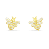 Bee Earrings - Yellow Silver