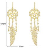 Dreamcatcher Earrings - Yellow Silver